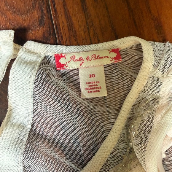 Ruby & Bloom Girls 19 Blush Pink Beaded Tulle Party Dress Fairycore Glam Elegant - Picture 4 of 6